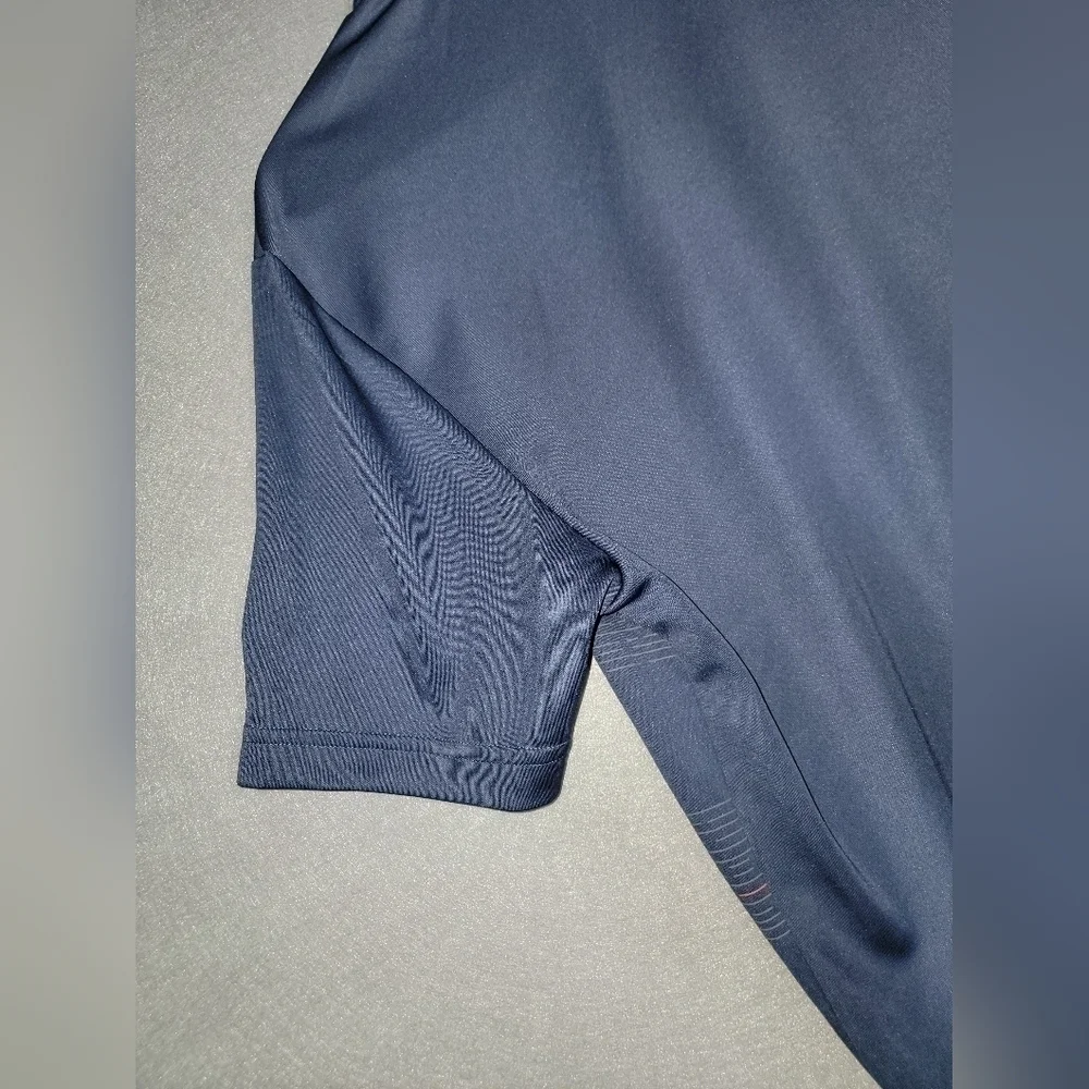 Adidas Mens Golf Polo Blue With Striped Pattern Size Medium